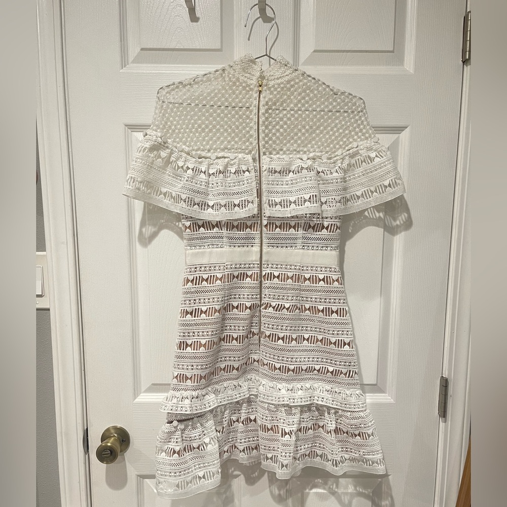 🩷 Self Portrait White Lace Mini Dress 👗 - Picture 6 of 7